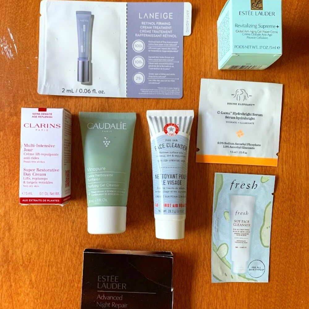 Caudale, Clarins, Drunk Elephant Luxe bundle
